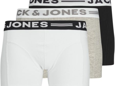 Jack & Jones Junior Light Grey Melange Sense Trunks 3-Pack Noos Discount