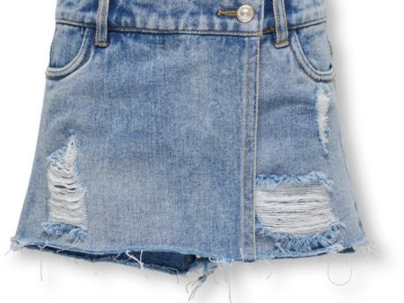 kids ONLY Light Blue Denim Texas Wrap Denim Skort Supply